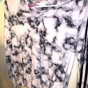 Marble hoodie top